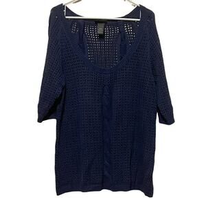 Lane Bryant Scoop Neck Navy Blue Sweater